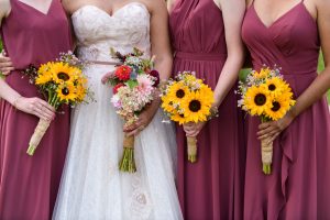 Bride and bridesmaids' bouquets